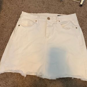 White denim mini skirt
